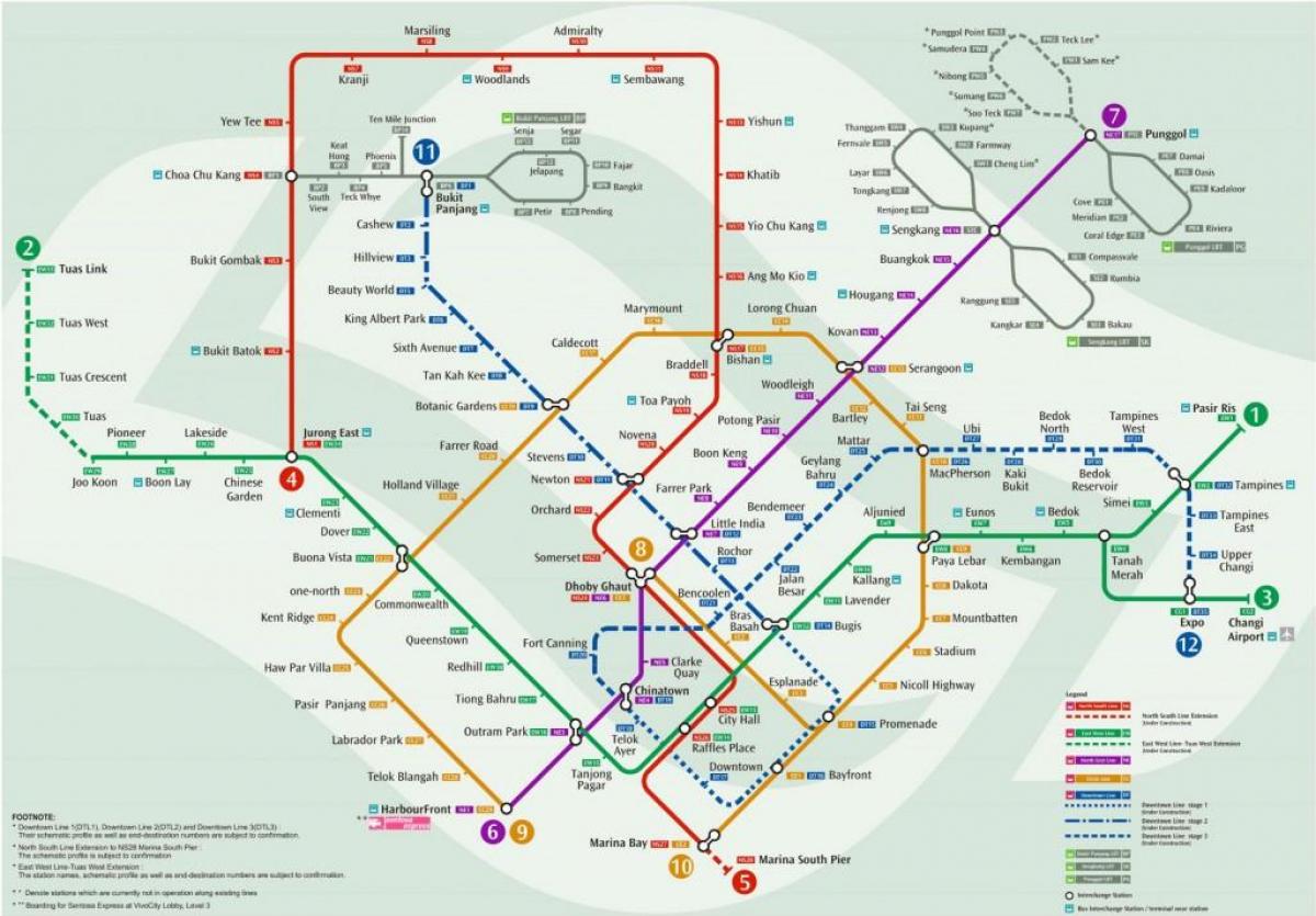 peta yang meriah stesen Singapura