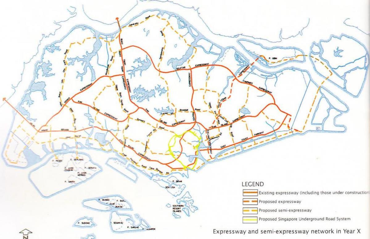 Singapura lebuh raya peta