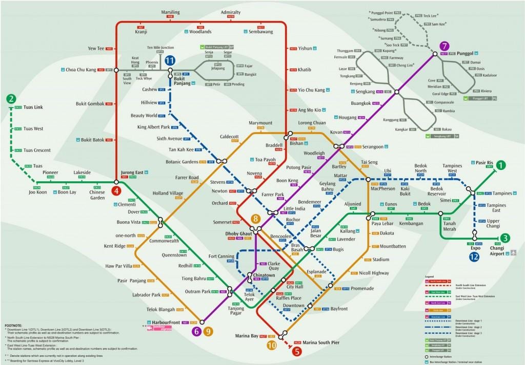 peta Singapura kereta api