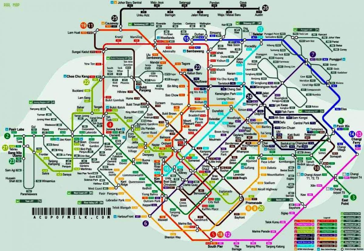 Singapura stesen kereta api peta