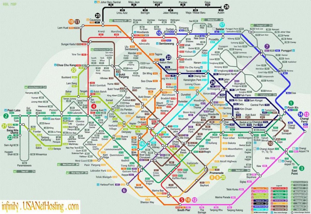 peta Singapura pengangkutan