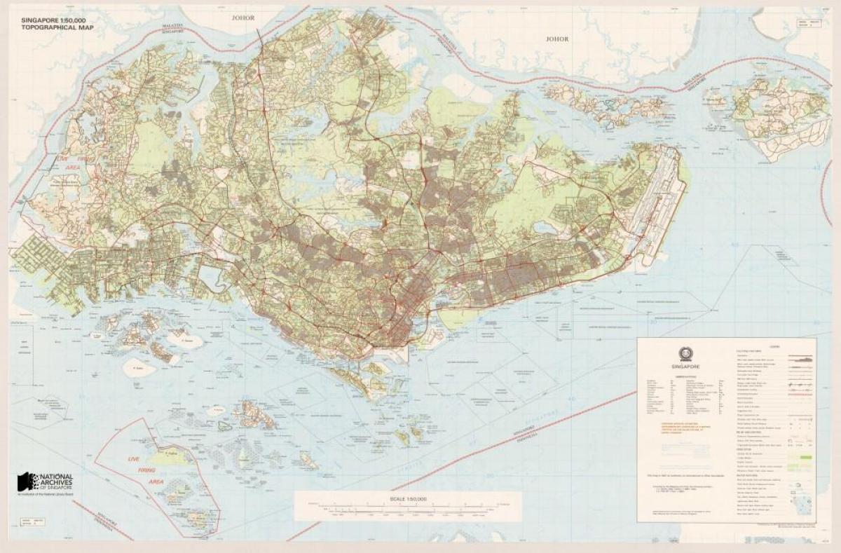 peta Singapura topografi