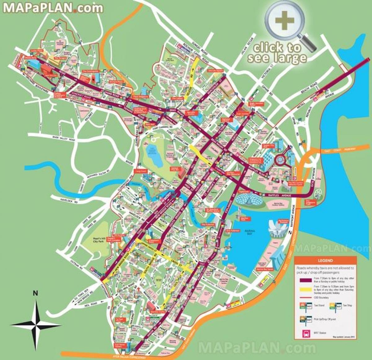 Singapura tempat pelancong peta